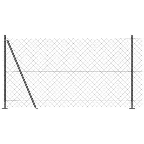 Recinzione in rete metallica con 13 post flangiati 1,2x25 m in acciaio zincato - Foto 1