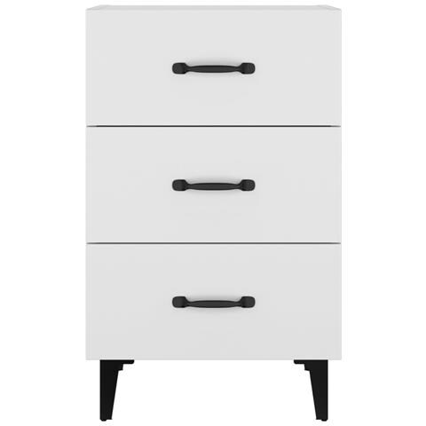 Lusso Casadino -  Comodino Bianco 40x40x66 Cm In Legno Multistrato - Foto 2