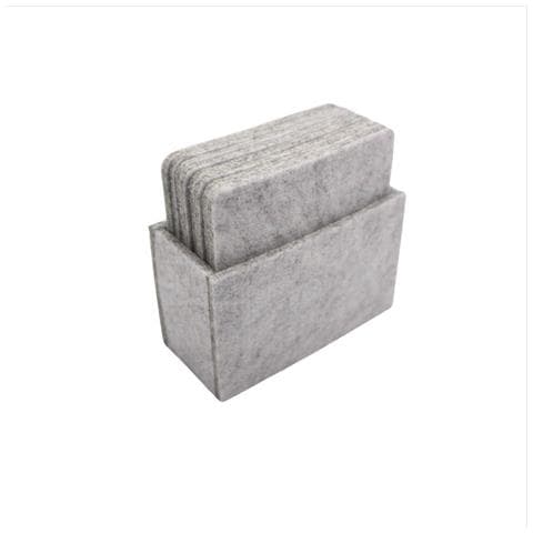 Set Di 8 Sottobicchieri Quadrati In Feltro Antigraffio - Protezione Elegante Per I Tuoi Mobili Lightgrey - Foto 3