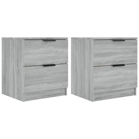 Lusso Casadino -  Comodini 2pz Grigio Sonoma In Legno Multistrato - Foto 1