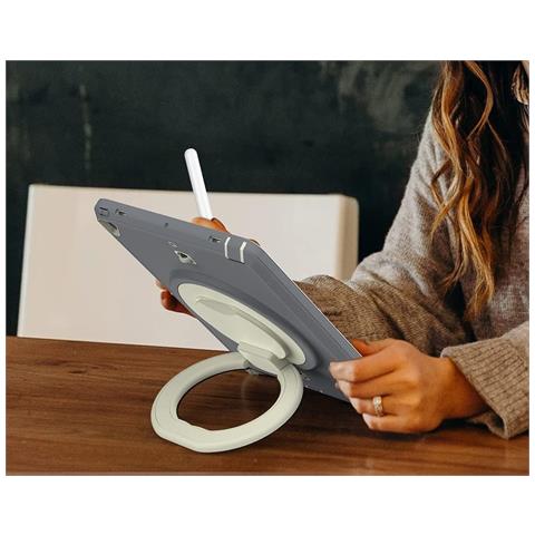 Custodia Per Samsung Galaxy Tab A7 10.4"" Cavalletto E Tracolla Grigia - Foto 2