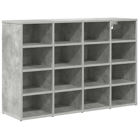Scarpiera Grigio cemento 103 x 30 x 67 cm Legno multistrato - Foto 1