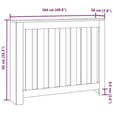 Copertura per radiatori Rovere Nero 104 x 20 x 82 cm - Foto 8
