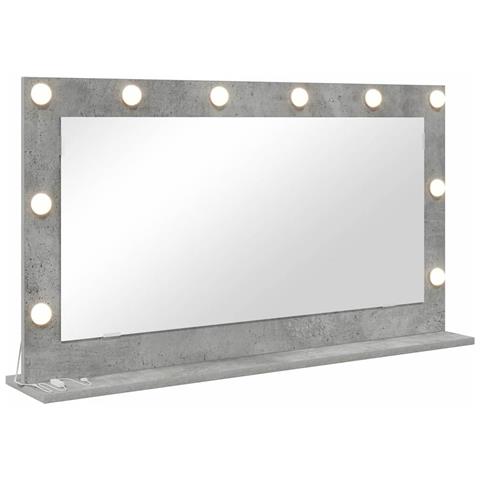 Specchio da Vanità con specchio Grigio cemento 100 x 55 x 18 cm - Foto 1