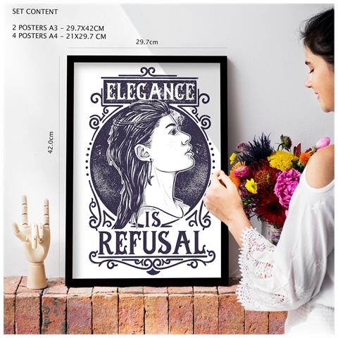Set Di 6 Stampe Citazioni Di Donne In Stile Rustico, Dipinti Decorativi Estetici Per Il Tuo Soggiorno, Camera Da Letto, Casa A3 & A4 Telaio In Legno Chiaro - Foto 4