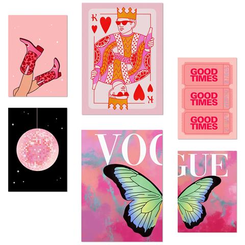 Set Di 6 Stampe Illustrazioni Di Arte Moderna Per Donne Illustrazioni Di Design Per Decorare Le Pareti Delle Stanze Della Tua Casa A3 & A4 Senza Cornice - Foto 1