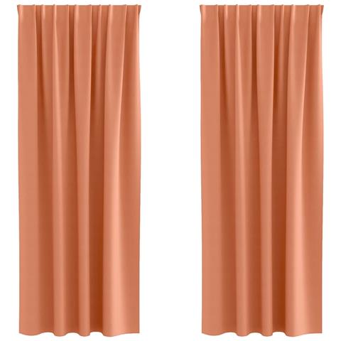 Tende con tende 2 pcs Terracotta 260x140cm Poliestere - Foto 1