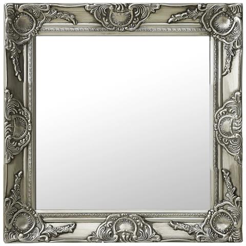 Lusso Casadino - Specchio Da Parete Stile Barocco 50x50 Cm Argento - Foto 2
