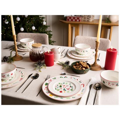 Set Di 12 Stoviglie Saffron Porcellana Bianco - Foto 1