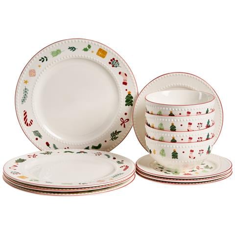 Set Di 12 Stoviglie Saffron Porcellana Bianco - Foto 2