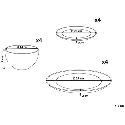 Set Di 12 Stoviglie Saffron Porcellana Bianco - Foto 8