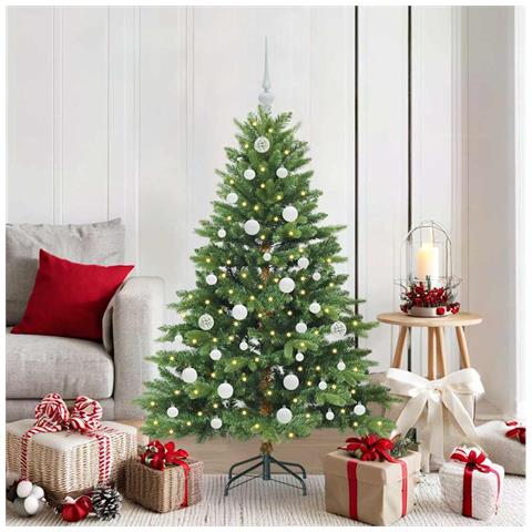 Albero di Natale artificiale con 150 LED Verde 150 cm PE e PVC - Foto 2