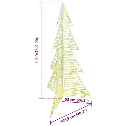 Albero di Natale con 240 LED Bianco caldo 180 cm PET - Foto 8
