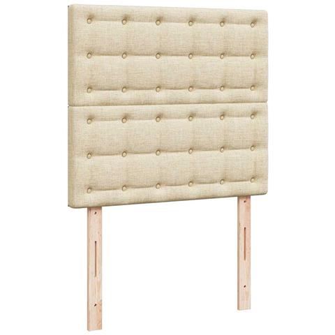 Struttura Letto Pouf con Materasso Crema 90x190 cm in Tessuto - Foto 9