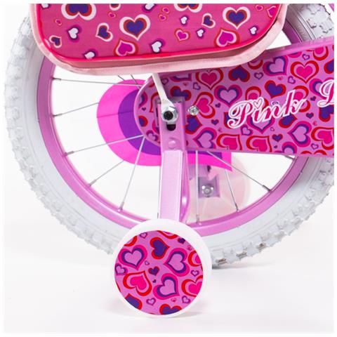 Sch Pink Love 16"" - Bicicletta Per Bambine (5-7 Anni), Ruote 16"", Telaio Acciaio, Con Accessori - Colore Bianco - Foto 5
