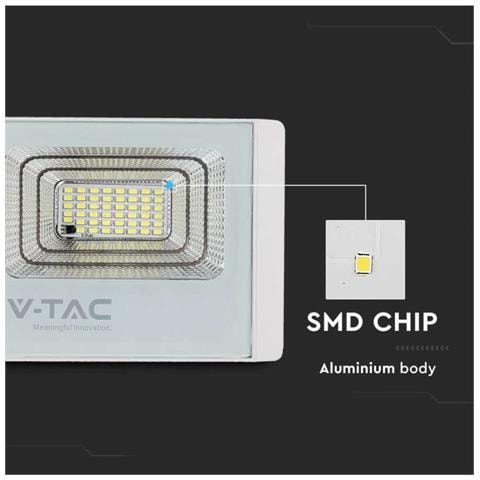 Faro LED con Telecomando e Pannello Solare 16W Batteria sostituibile Cavo da 5m Colore Bianco 4000K IP65, colore Bianco - Foto 3