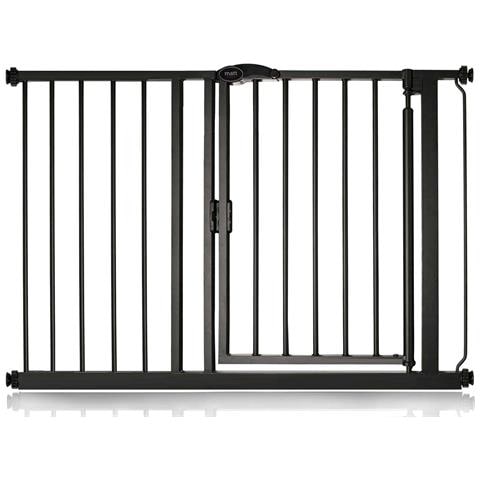Safetots Cancelletto Per Scale A Pressione Con Chiusura Automatica, 111cm - 118cm, Nero Opaco - Foto 1
