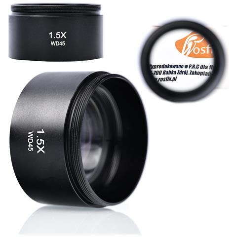 Lente Per Microscopio Stereoscopico 1,5x - Alta Qualità, Distanza Di Lavoro 45mm | Filettatura 48mm | Compatibile Con Modelli Specifici - Foto 1