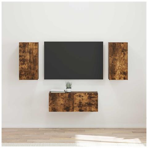 Set mobile TV 6 pcs Rovere fumé Legno multistrato - Foto 2