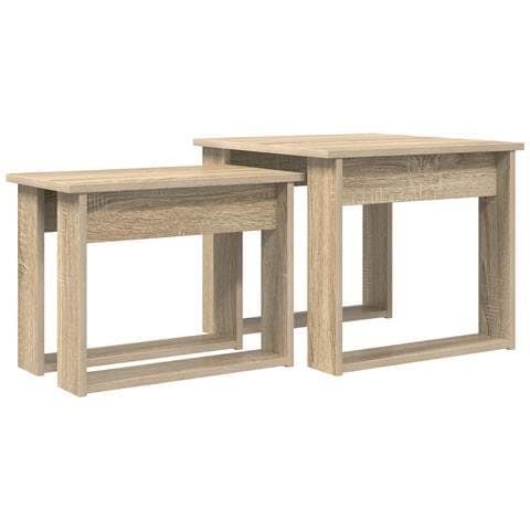 Set di Tavolini da Caffè 2 pcs Rovere Sonoma Legno multistrato - Foto 1