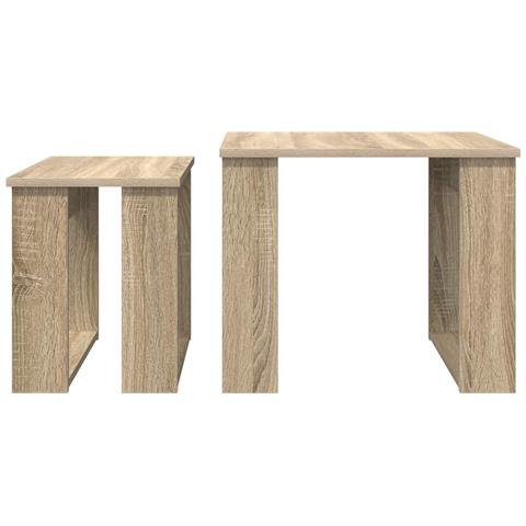 Set di Tavolini da Caffè 2 pcs Rovere Sonoma Legno multistrato - Foto 9