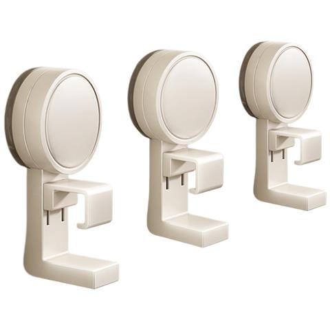 Ganci Girevoli A Ventosa X3 - Abs, Regolabili Senza Foratura, Per Lavabo E Parete, Per Cucina, Bagno E Doccia Beige - Foto 1
