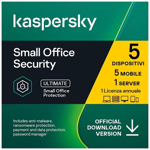 1PZ SMALL OFFICE SECURITY 2026- PC / MAC / ANDROID / IOS - 5 UTENTI - 1 SERVER - 1 ANNO - Foto 1
