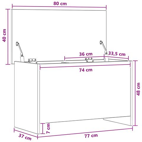 Cassa di stoccaggio Legno antico 80 x 40 x 50 cm - Foto 7