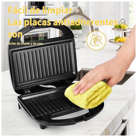 Tostiera ABS07A-G. 750 W. pressa per panini. piastre antiaderenti. nera - Foto 2