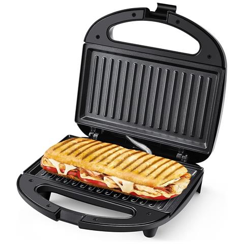 Tostiera ABS07A-G. 750 W. pressa per panini. piastre antiaderenti. nera - Foto 1