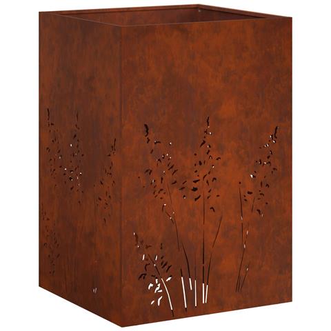 Vaso da giardino Ruggine 50 x 50 x 75 cm Acciaio Corten - Foto 1