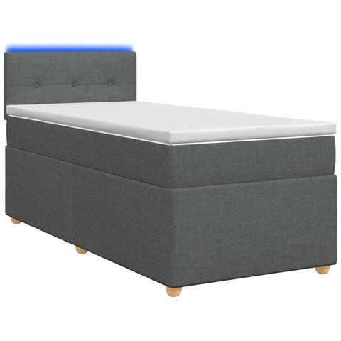 Letto box spring con materasso Grigio Scuro 80 x 200 cm Tessuto - Foto 1