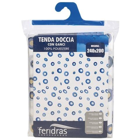 Tenda di protezione per doccia in poliestere 240 x 200 con fantasia a cerchio - Foto 1