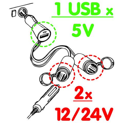 Spinotto Usb Con Doppia Presa Tipo Accendisigari 1 - Foto 7