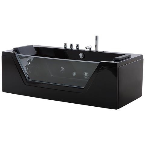 Moderna Vasca Idormassaggio Nera Con Led 150 Cm Samana - Foto 14