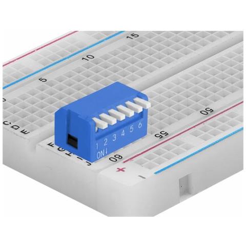 Dip-kippschalter Piano 6-stellig 2,54 Mm Rasterma Tht Vertikal Blau 10 Stck (66142)  - Foto 3