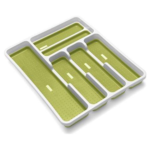 Premium Anti-slip Morbida Base Cassetto Delle Posate Organizzatore Vassoio Bianco Verde - Foto 1