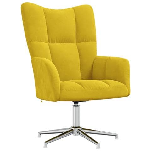 Sedia Relax Giallo Senape in Velluto - Foto 1