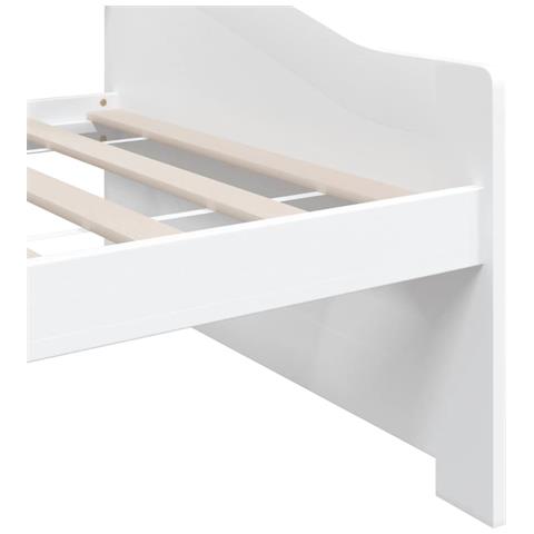 Divano Letto A 3 Posti Bianco Legno Massello Di Pino 90x200cm - Foto 7