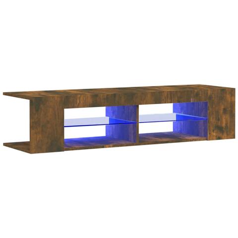 Mobile Porta TV con Luci LED Rovere Fumo 135x39x30 cm - Foto 1