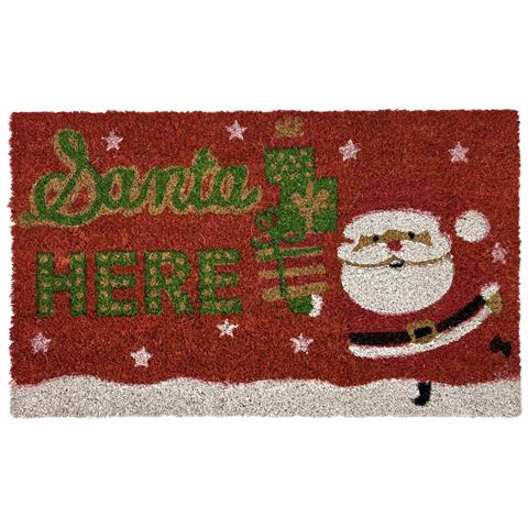 Zerbino Natale Cocco Ingresso Casa Esterno Antiscivolo Natalizio Fortuna Santa Here - Foto 1
