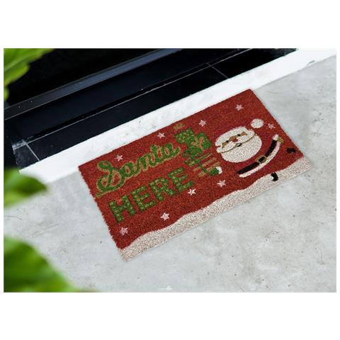 Zerbino Natale Cocco Ingresso Casa Esterno Antiscivolo Natalizio Fortuna Santa Here - Foto 2