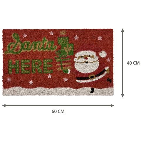 Zerbino Natale Cocco Ingresso Casa Esterno Antiscivolo Natalizio Fortuna Santa Here - Foto 5