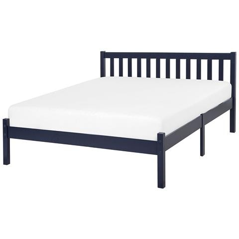 Letto Legno Di Pino Florac 140 X 200 Cm Blu Marino - Foto 2
