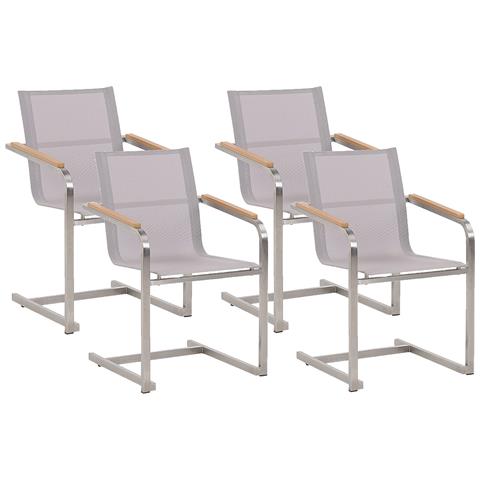 Set Di 4 Sedie Da Giardino Beige Cosoleto - Foto 2