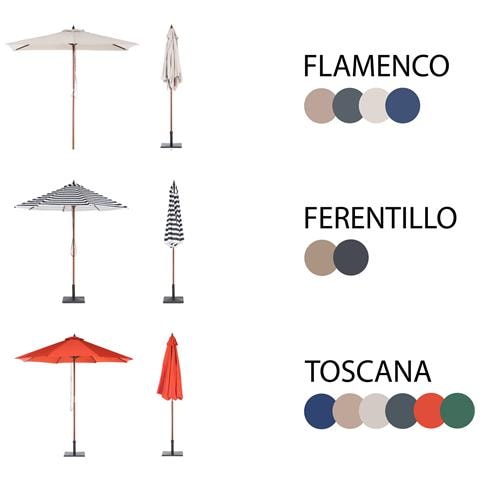 Set Da Giardino 6 Posti Legno Scuro Con Ombrellone (12 Opzioni) Maui - Foto 2