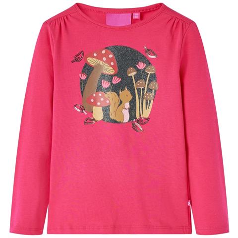 Maglietta Da Bambina A Maniche Lunghe Fucsia 140 - Foto 1