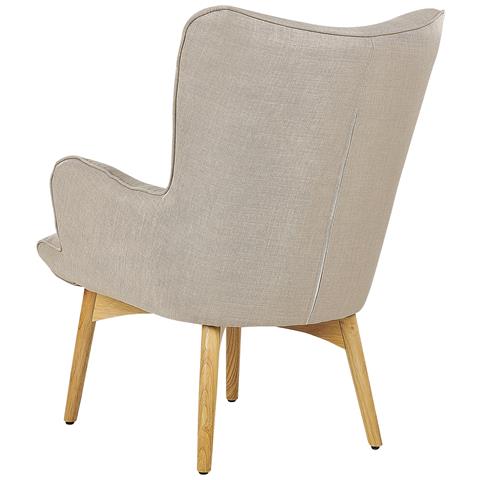 Poltrona Con Poggiapiedi Tessuto Beige Vejle - Foto 7