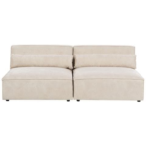 Divano Modulare 2 Posti Hellnar Velluto Beige Chiaro - Foto 2