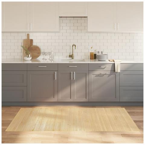 Tappeto Rettangolare Naturale Chiaro 100x200 Cm In Bambù - Foto 1